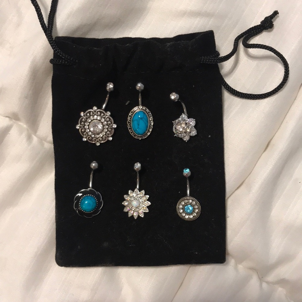 Set of 6 belly rings